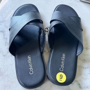 Calvin Klein Black Slide Sandals